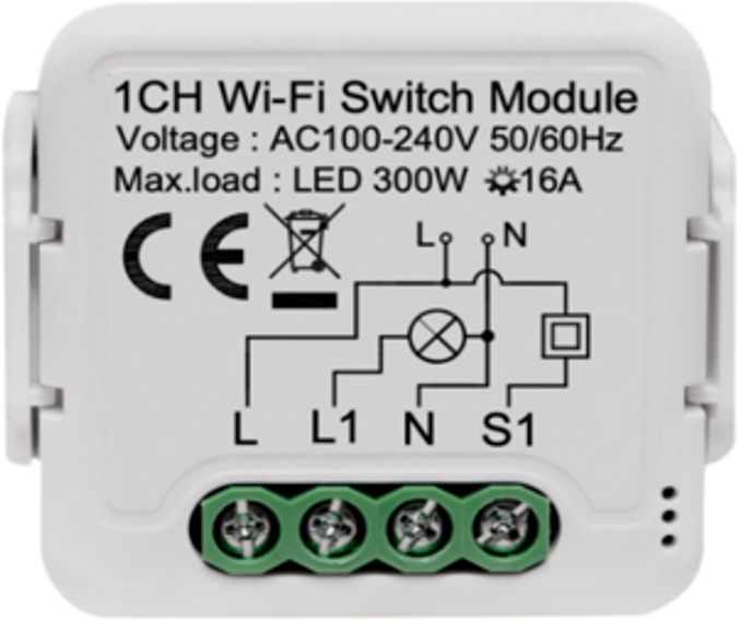 16A WIFI 1G+Bluetooth Relay with neutral line